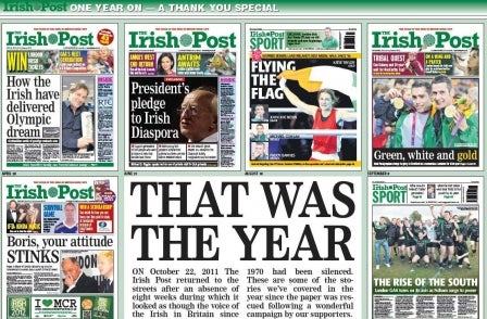 Irish Post celebrates anniversary relaunch with 'thank you' issue